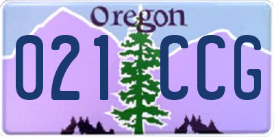 OR license plate 021CCG