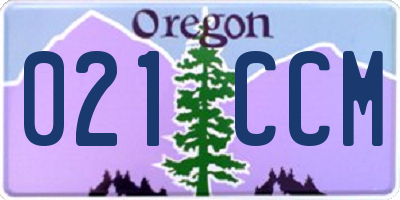 OR license plate 021CCM