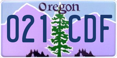 OR license plate 021CDF