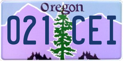 OR license plate 021CEI