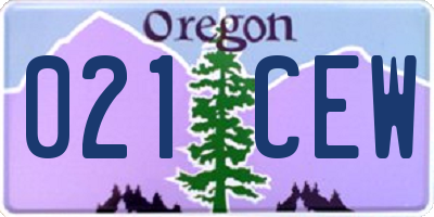 OR license plate 021CEW