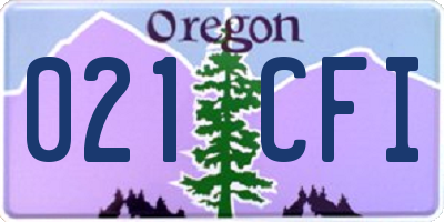 OR license plate 021CFI