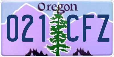 OR license plate 021CFZ
