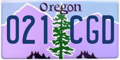 OR license plate 021CGD