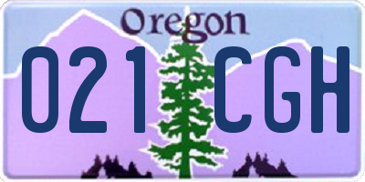 OR license plate 021CGH