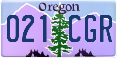 OR license plate 021CGR