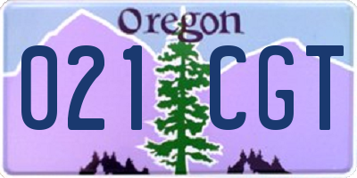 OR license plate 021CGT
