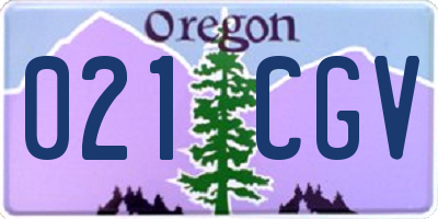 OR license plate 021CGV