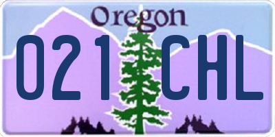OR license plate 021CHL