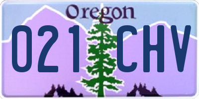 OR license plate 021CHV