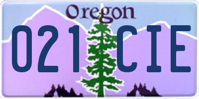 OR license plate 021CIE