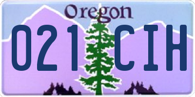 OR license plate 021CIH