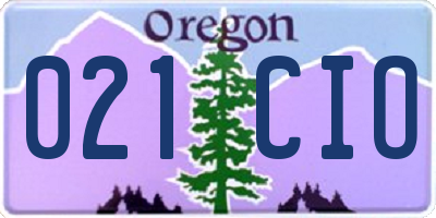 OR license plate 021CIO