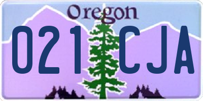 OR license plate 021CJA