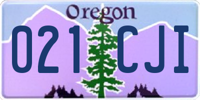 OR license plate 021CJI