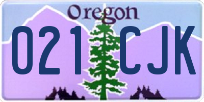 OR license plate 021CJK