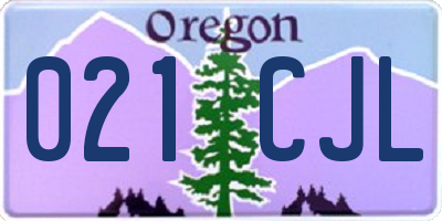 OR license plate 021CJL