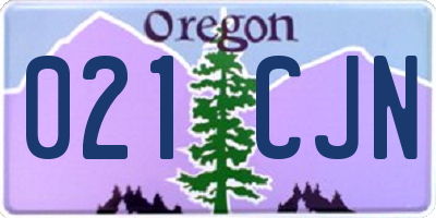OR license plate 021CJN