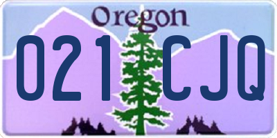 OR license plate 021CJQ