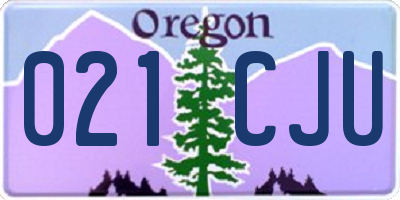 OR license plate 021CJU