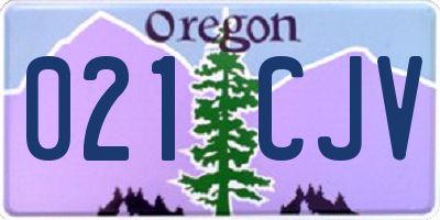 OR license plate 021CJV