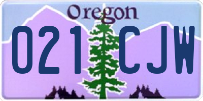 OR license plate 021CJW