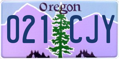 OR license plate 021CJY