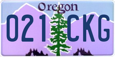 OR license plate 021CKG
