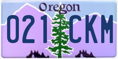 OR license plate 021CKM