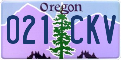 OR license plate 021CKV