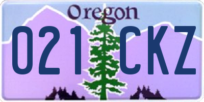 OR license plate 021CKZ
