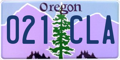 OR license plate 021CLA