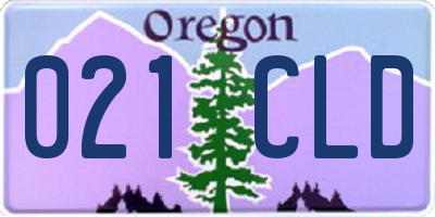 OR license plate 021CLD