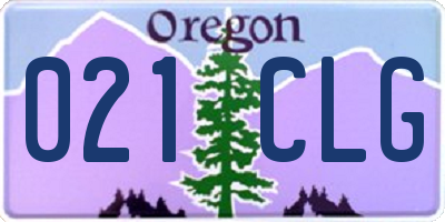 OR license plate 021CLG