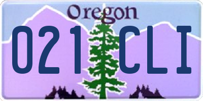 OR license plate 021CLI