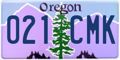 OR license plate 021CMK