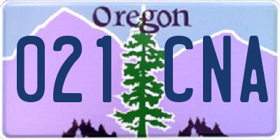 OR license plate 021CNA