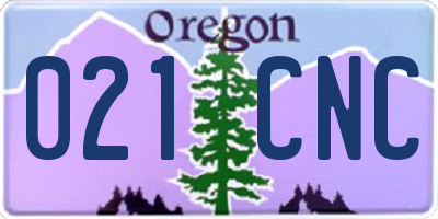 OR license plate 021CNC