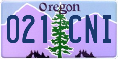 OR license plate 021CNI