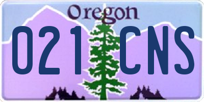 OR license plate 021CNS