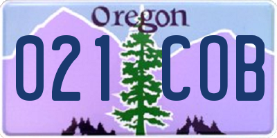 OR license plate 021COB