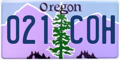 OR license plate 021COH