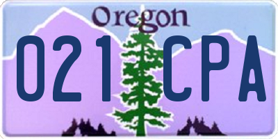 OR license plate 021CPA