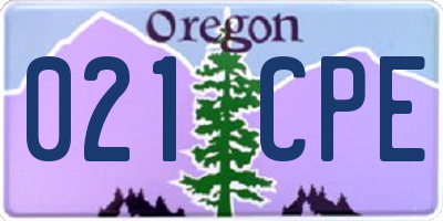 OR license plate 021CPE