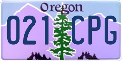 OR license plate 021CPG