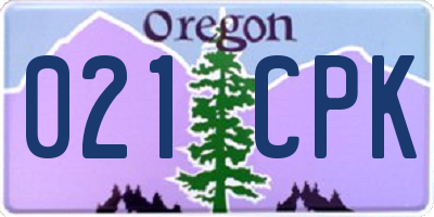 OR license plate 021CPK