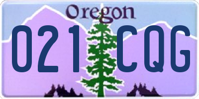 OR license plate 021CQG