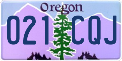 OR license plate 021CQJ