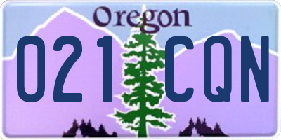 OR license plate 021CQN