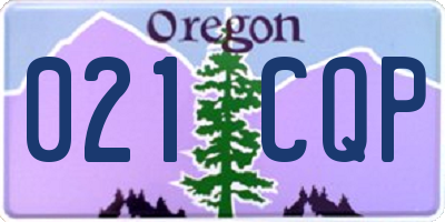 OR license plate 021CQP